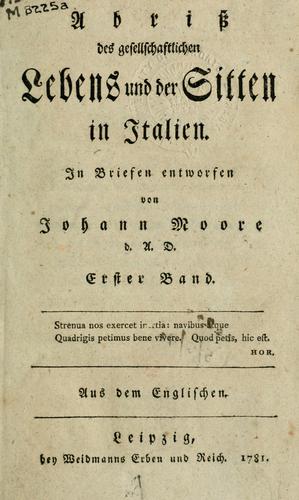 Abrisz des gesellschaftlichen Lebens und der Sitten in Italien