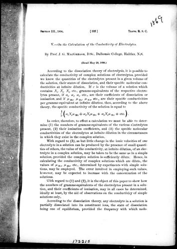 On the calculation of the conductivity of electrolytes
