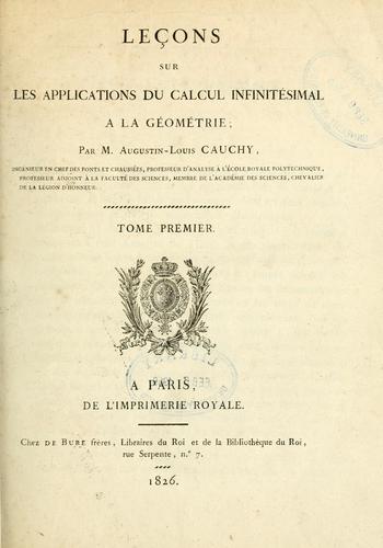 Leçons sur les applications du calcul infinitésimal à la géométrie.