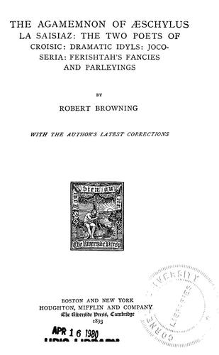 The Agamemnon of Aeschylus