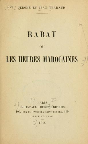 Rabat ou les heures marocaines