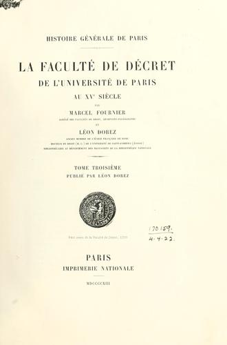 La Faculté de décret de l'Université de Paris au 15e siècle.