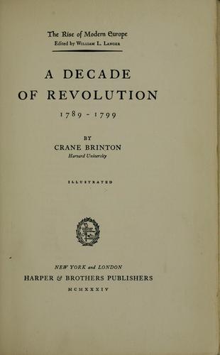 A decade of revolution, 1789-1799