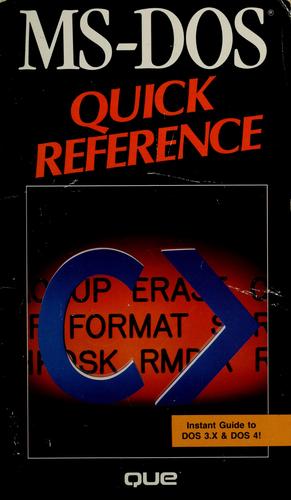 MS-DOS quick reference