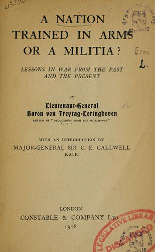 A nation trained in arms or a militia?