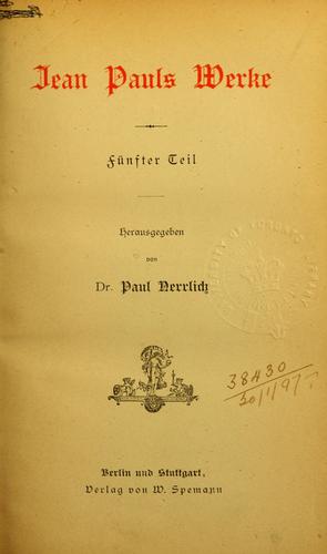 Jean Pauls Werke