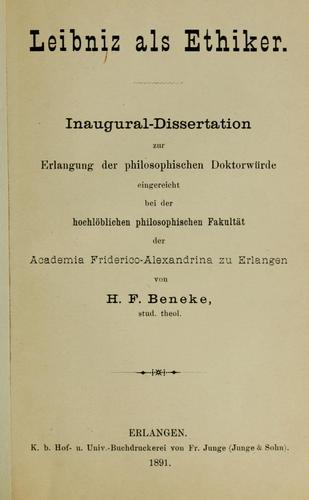 Leibniz als Ethiker