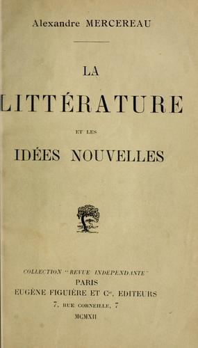 La Littérature et les idées nouvelles