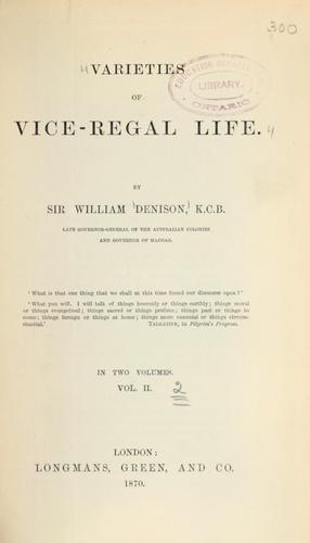 Varieties of vice-regal life.