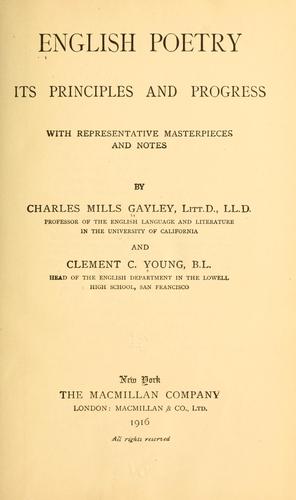 English poetry: its principles and progress