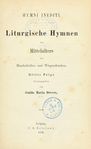 Analecta hymnica medii aevi
