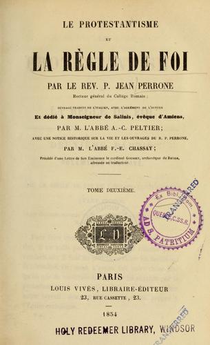 Le protestantisme et la r`egle de foi
