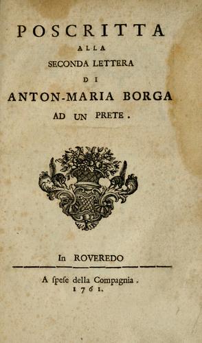 Poscritta alla seconda lettera di Anton Maria Borga ad un prete