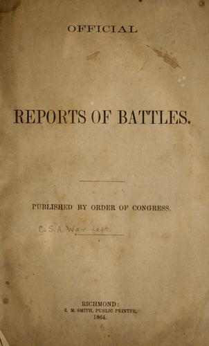 Official reports of battles