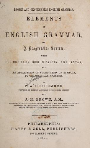 Brown and Gengembre's English grammar