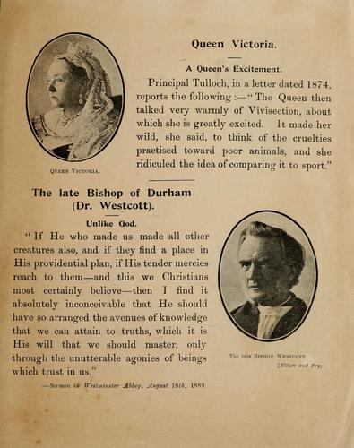 Views of men and women of note on the vivisection question