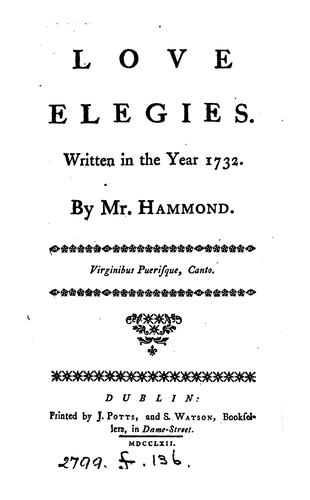 Love elegies.