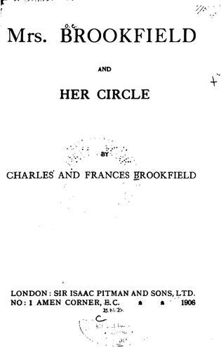 Mrs. Brookfield and her circle