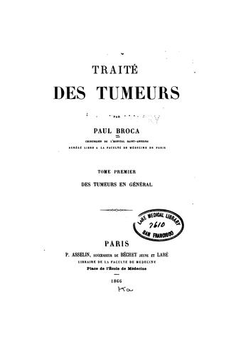 Traité des tumeurs