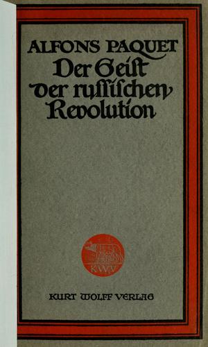 Der geist der russischen revolution