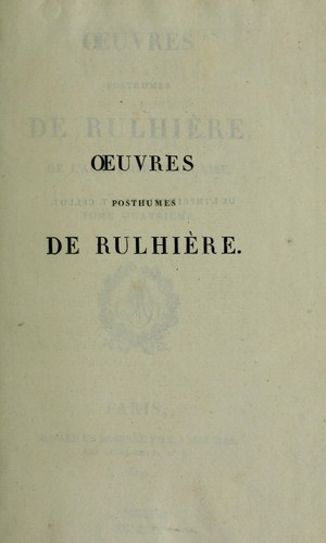 Oeuvres posthumes