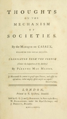 Thoughts on the mechanism of societies