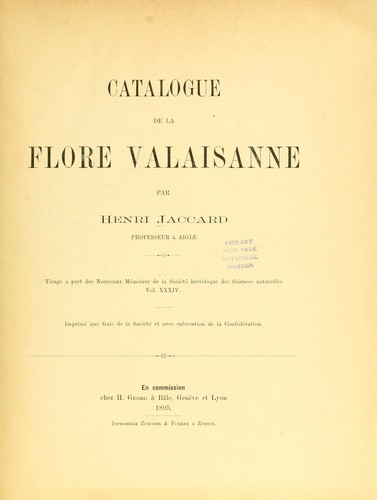 Catalogue de la flore valaisanne