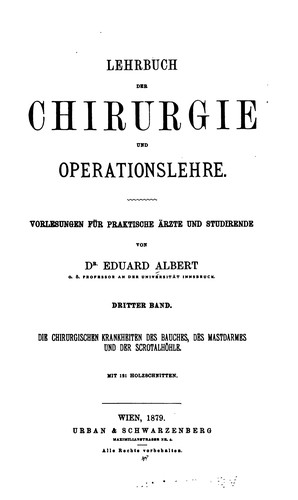 Lehrbuch der Chirurgie und Operationslehre. v. 4, 1880