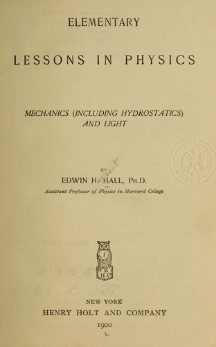 Elementary lessons in physics