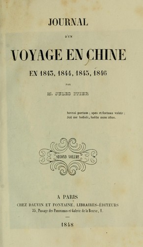 Journal d'un voyage en Chine en 1843, 1844, 1845, 1846