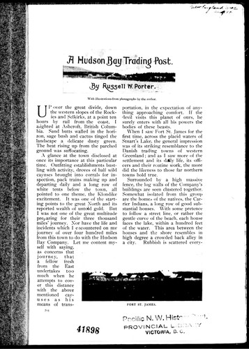 A Hudson Bay trading post