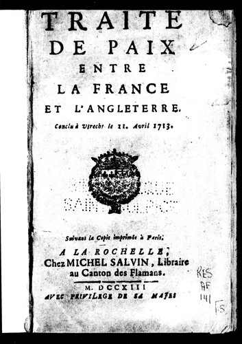 Traite de paix entre la France et l'Angleterre