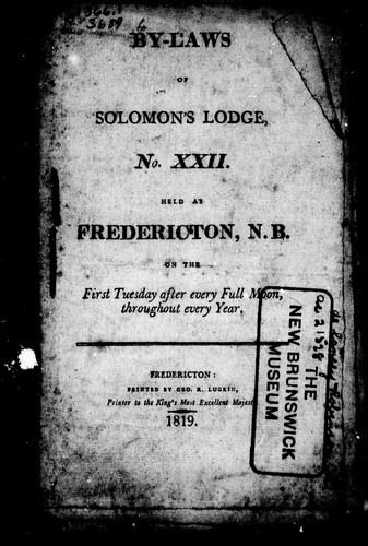 By-laws of Solomon's Lodge, No. XXII