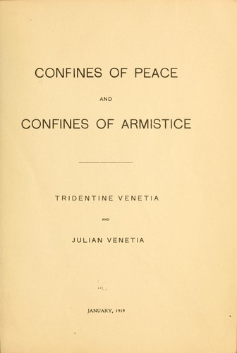 Confines of peace and confines of armistice
