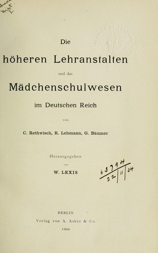 Das Unterrichtswesen im Deutschen Reich