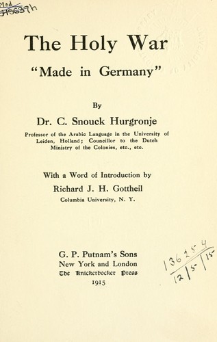 The holy war made in Germany