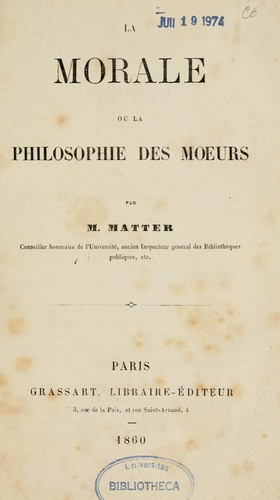 La morale, ou, La philosophie des moeurs