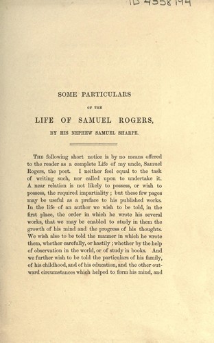 Life of Samuel Rogers