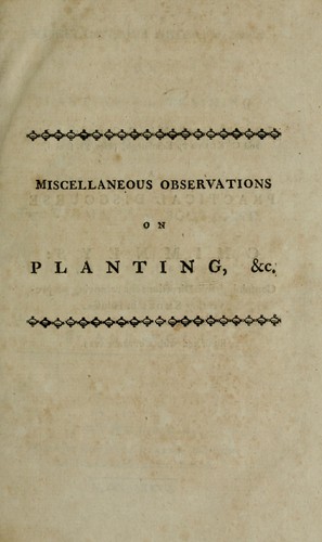 Miscellaneous observations on planting and training timber-trees