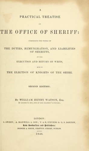 A practical treatise on the office of sheriff