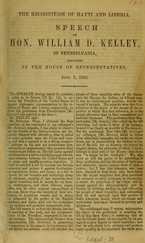 The recognition of Hayti and Liberia
