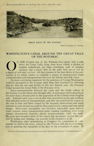 Washington's canal around the Great Falls of the Potomac