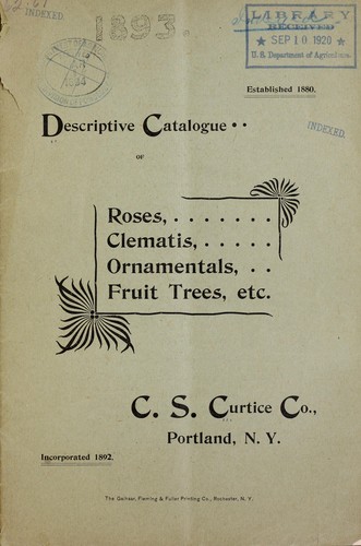 Descriptive catalogue of roses, clematis, ornamentals, fruit trees, etc