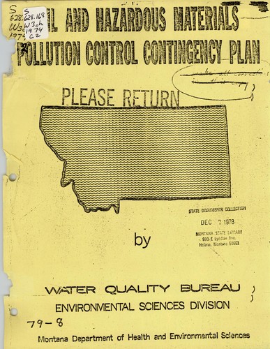 Oil and hazardous materials pollution control contingency plan