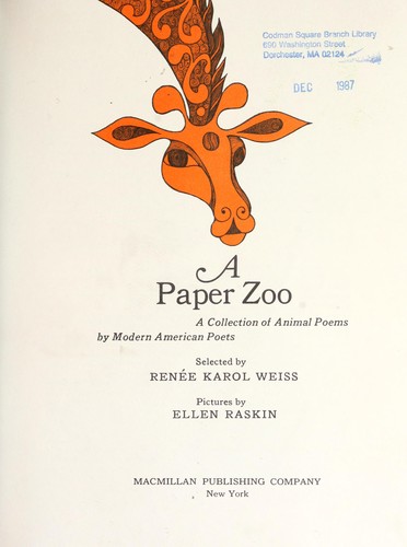 A Paper zoo : a collection of animal poems