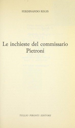 Le inchieste del commissario Pietroni