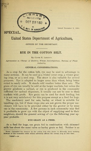 Rye in the cotton belt