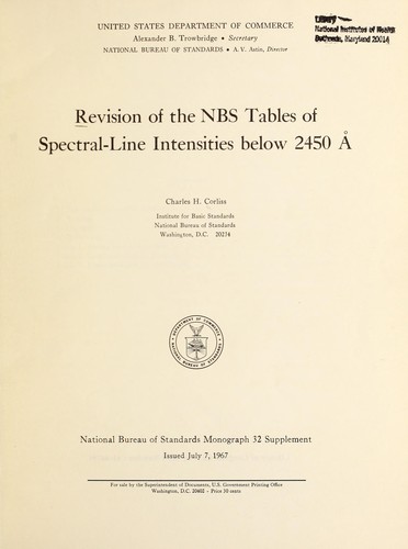 Revision of the NBS tables of spectral-line intensities below 2450 ℗♭