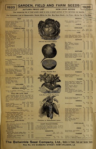 Garden, field and farm seeds