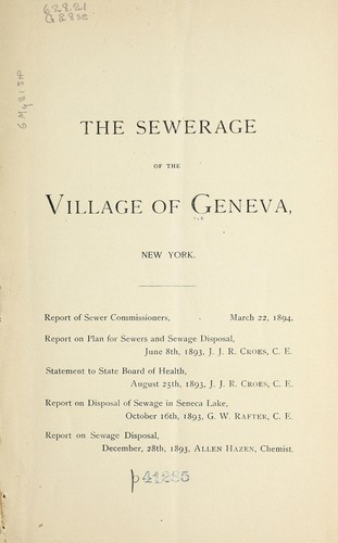 The sewerage of the village of Geneva, New York